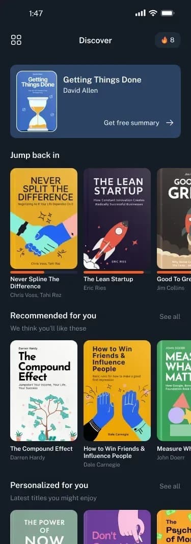 Book-summary app, screenshot 2