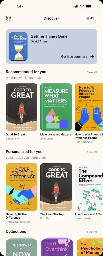 Book-summary app, screenshot 3