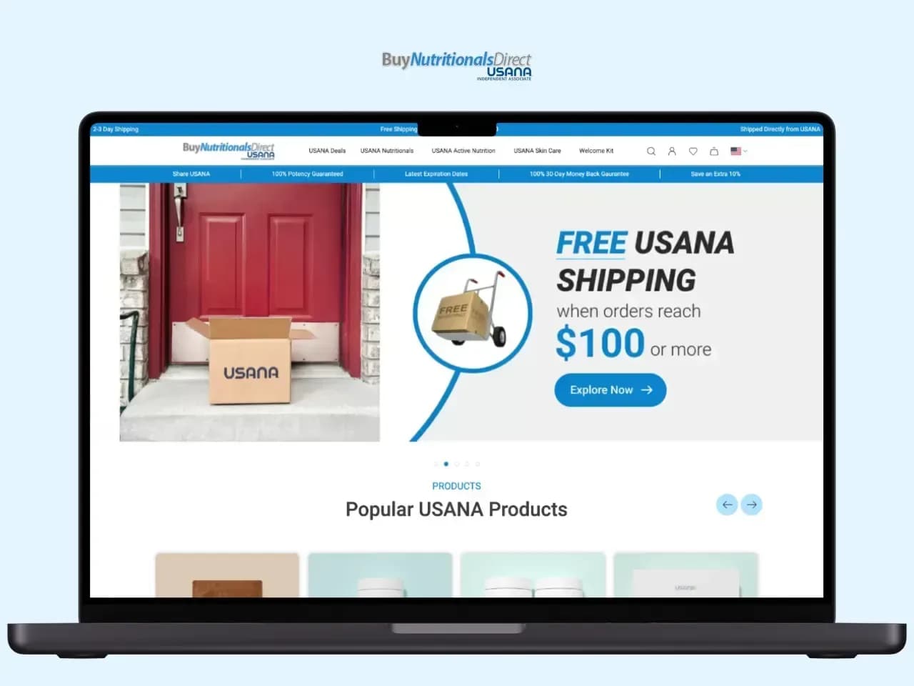 Supplements store, screenshot 1