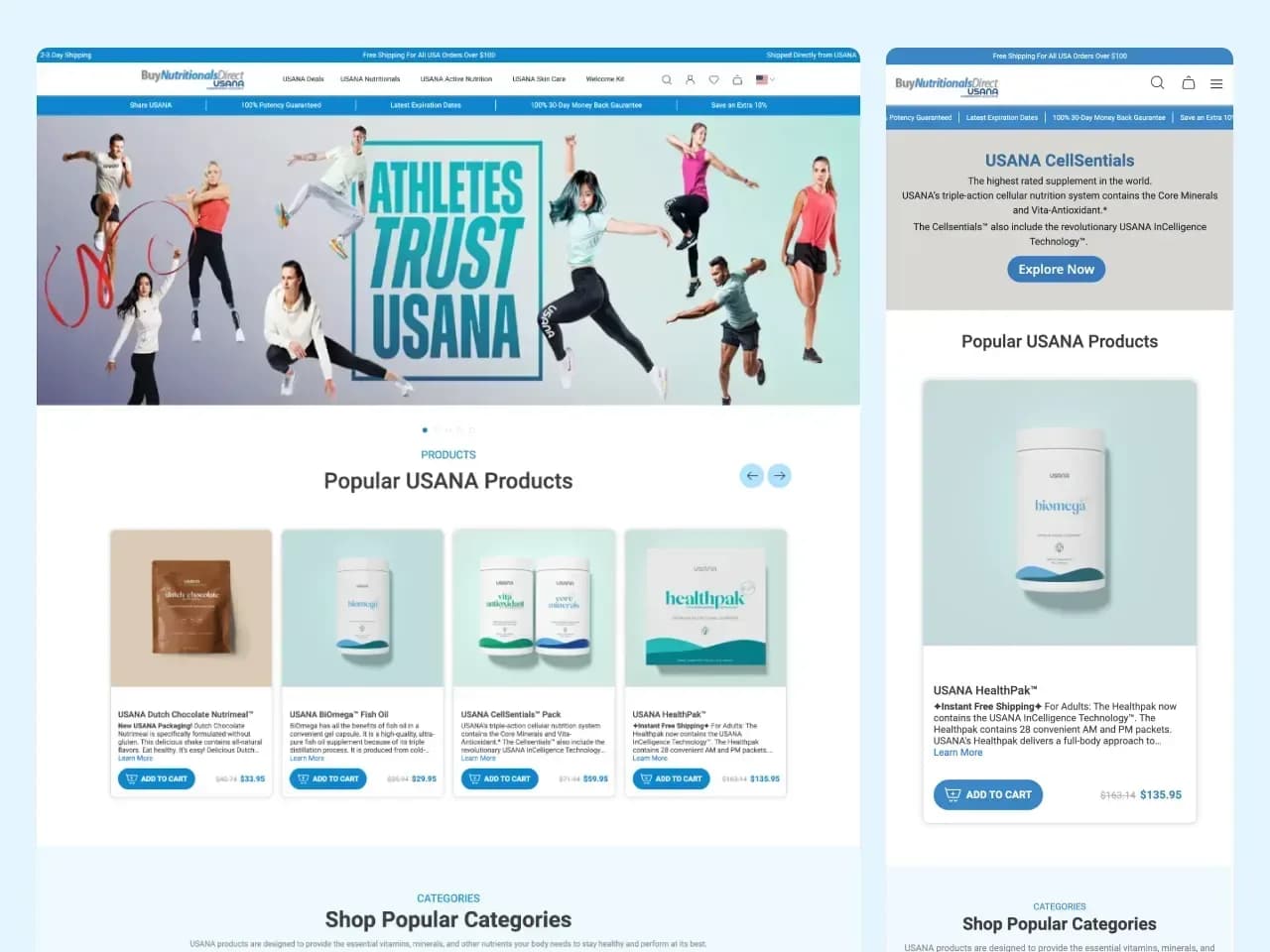 Supplements store, screenshot 2